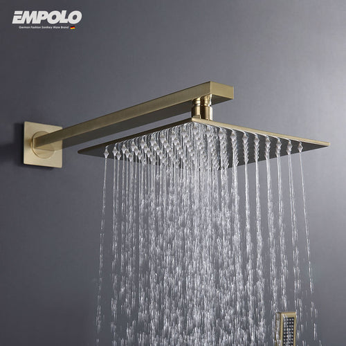 Bathrooms Complete Brass Wall Shower Mounted Gold Hotel Rain Shower 8/10/12 Inch