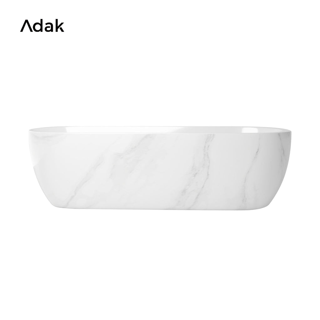 Freestanding Portable Acrylic Bathtub with Marble Texture 1700x750x600MM