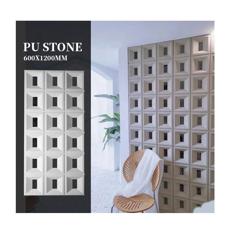 3D PU Stone Room Divider Screen Decorative Interior Partition Wall Panel for Living Room Home Decor