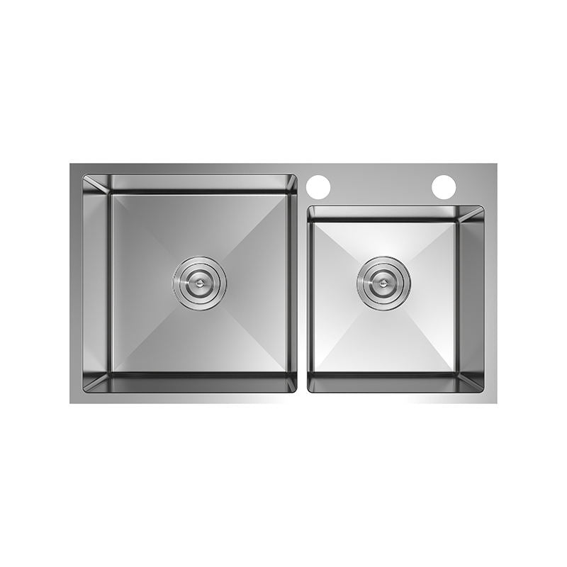Italian Commercial Stainless Steel Kitchen Sink Double Bowl for Home or Hotel Use SUS304 Material Faucet Not Included