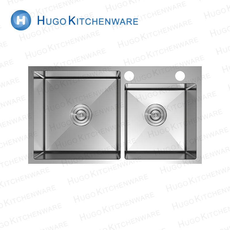 Italian Commercial Stainless Steel Kitchen Sink Double Bowl for Home or Hotel Use SUS304 Material Faucet Not Included