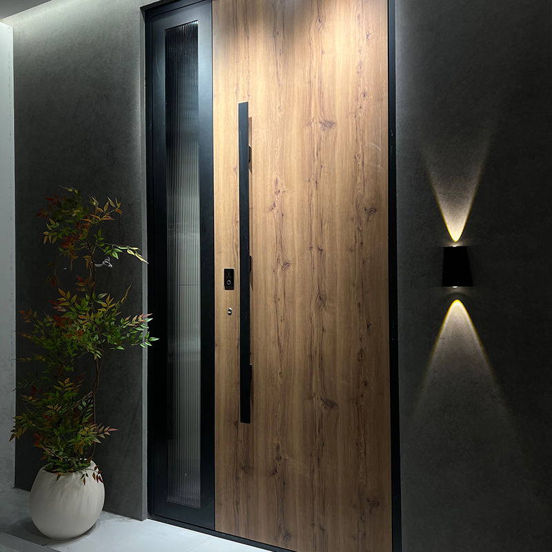 Latest Design Modern Classic Fireproof Front Entry Door Cast Aluminum Main Exterior Security Entrance Door