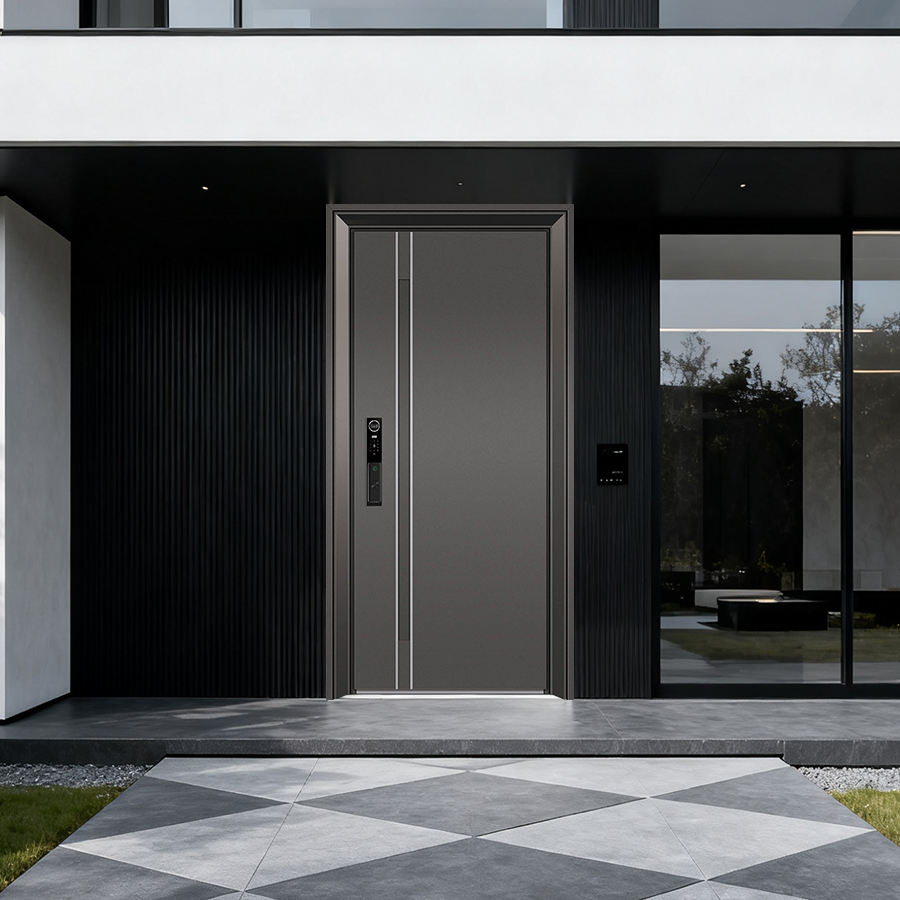 Luxury Design Stainless Steel Entrance Security Door Smart Door