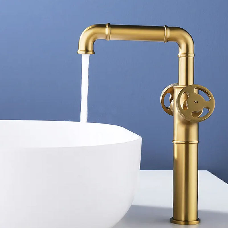 Modern Industrial Style Basin Mixer/ Deck Mounted Bathroom Double Handle