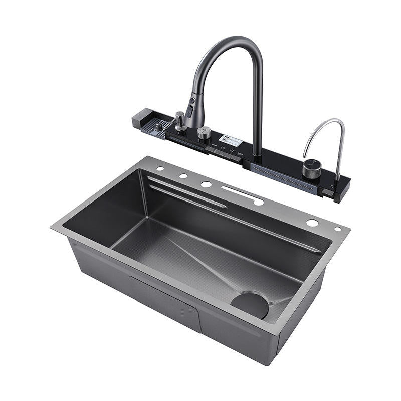 Smart Commercial Stainless Steel Black Waterfall Rainfall Hot and Cold Rack Mixer