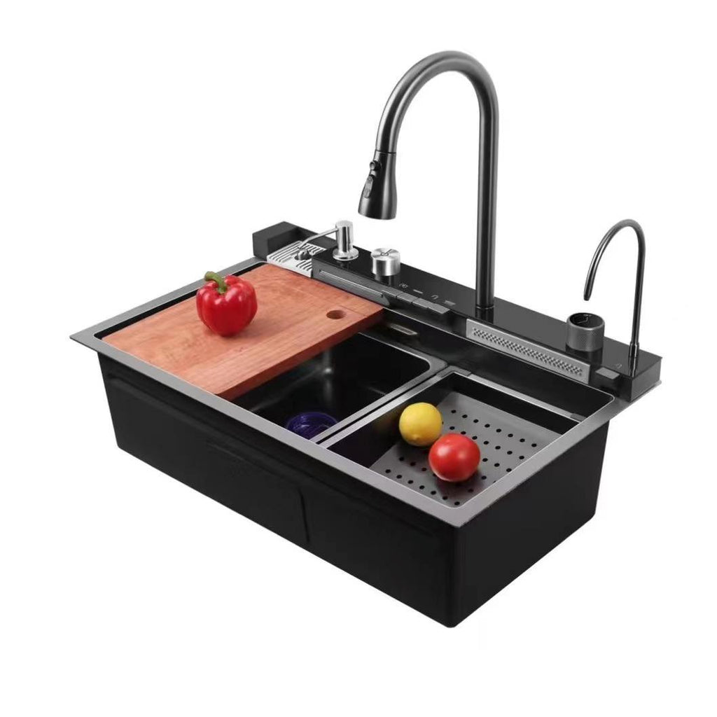 Smart Commercial Stainless Steel Black Waterfall Rainfall Hot and Cold Rack Mixer