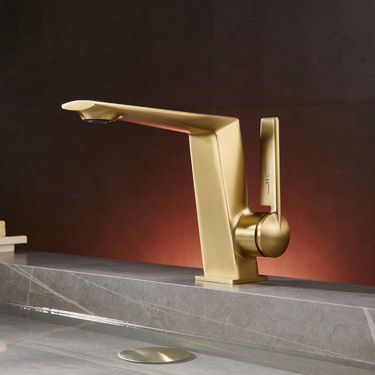 Deck Mounted Single Hole Single Lever Bathroom Sink Faucet