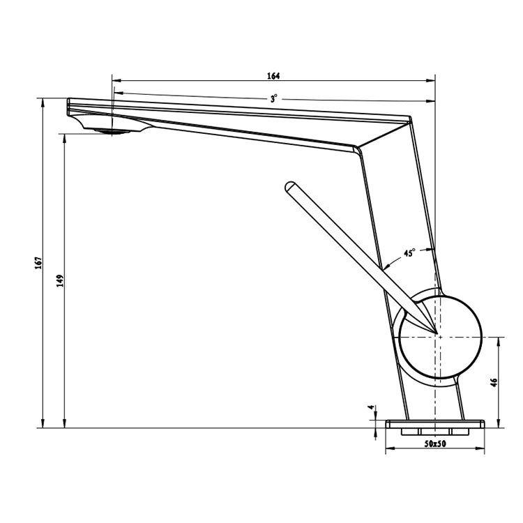 Deck Mounted Single Hole Single Lever Bathroom Sink Faucet