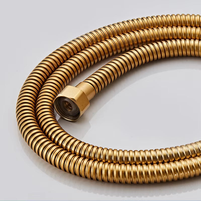 Waterfall Wall Mounted Black Brass Rain Bath Shower Set