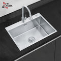304 Stainless Steel Material Handmade Kitchen Sink with Drainer