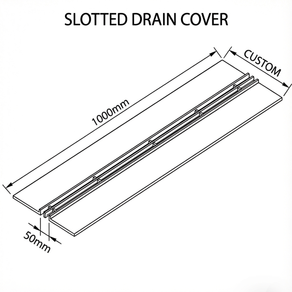 Invisible Tile Insert Linear Floor Drain Stainless Steel Slot Channel for Shower Wet Room