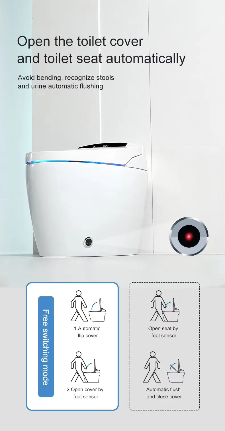 Auto Sensor Flush Open Electric Japanese One Piece Smart Toilet