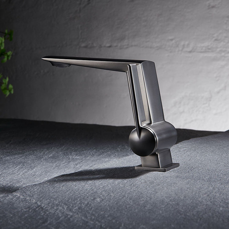 Deck Mounted Single Hole Single Lever Bathroom Sink Faucet