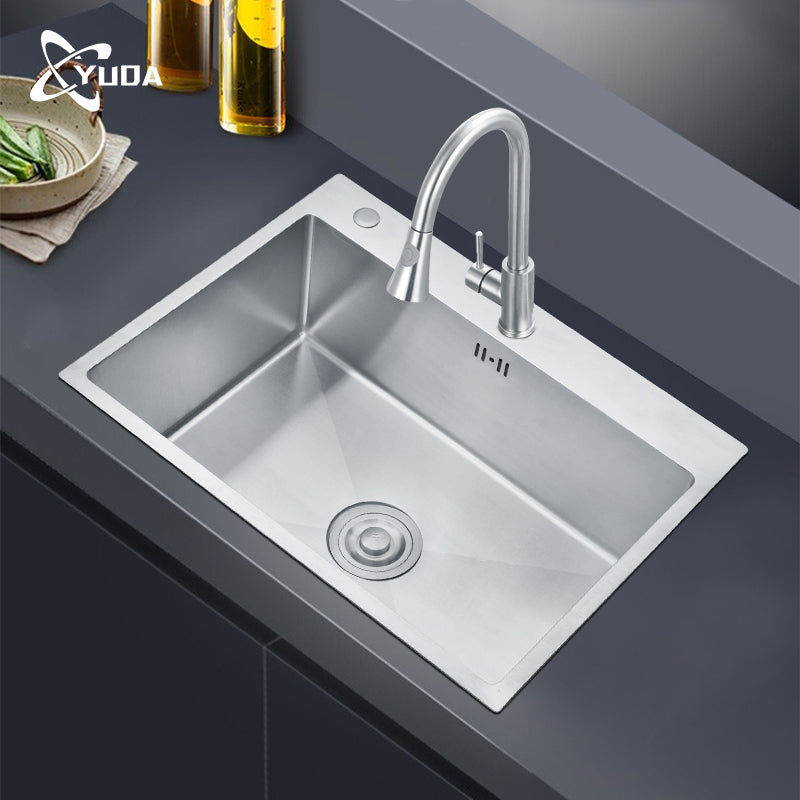 304 Stainless Steel Material Handmade Kitchen Sink with Drainer