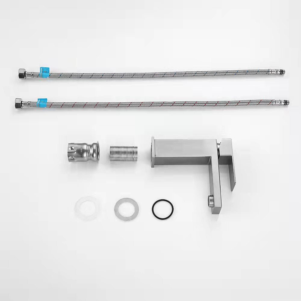 Single Handle Single Hole SUS 304 Brushed Finished Bathroom Basin Tap
