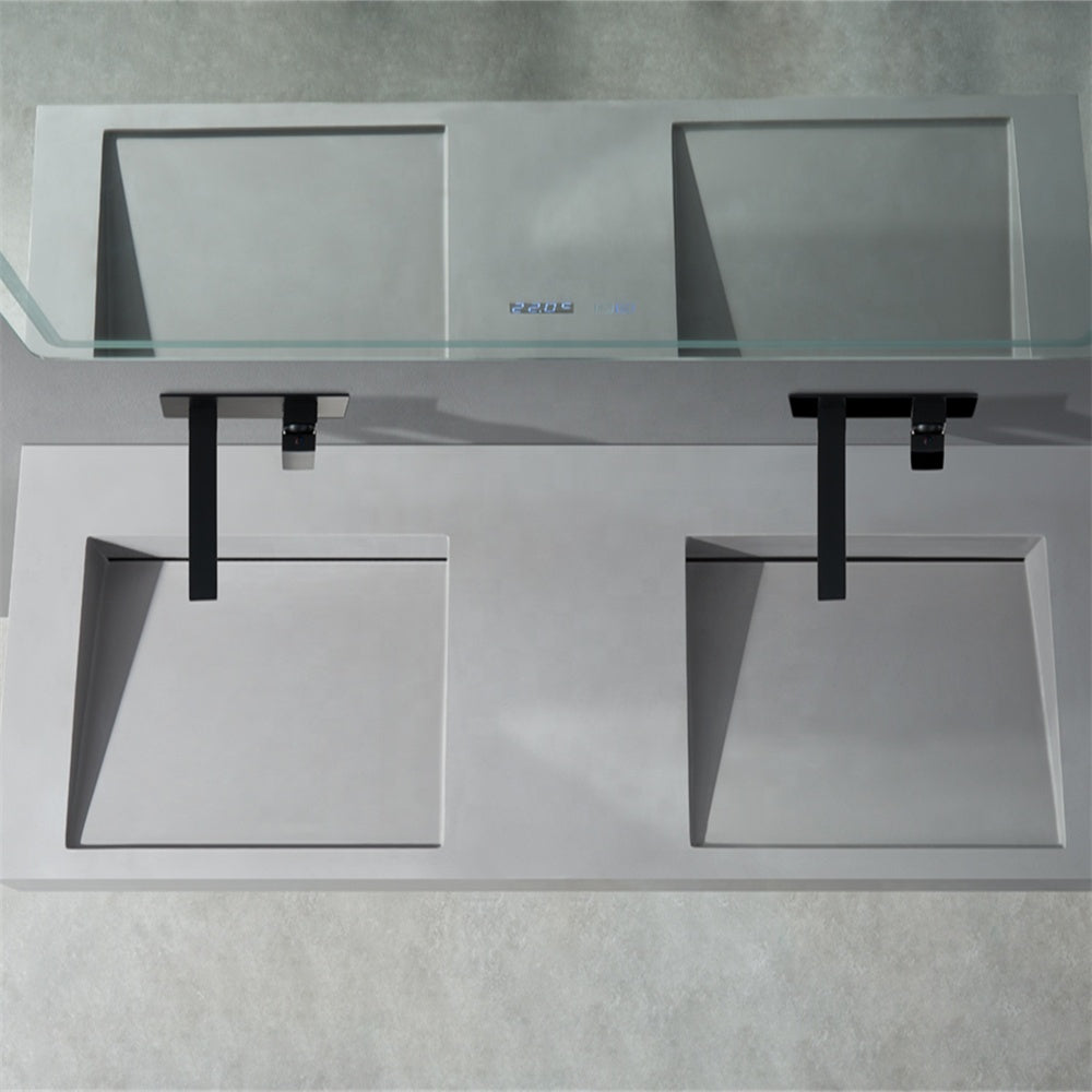 Stone Sink Ceramic Solid Surfaces Cabinet Basin Counter Top Vanity