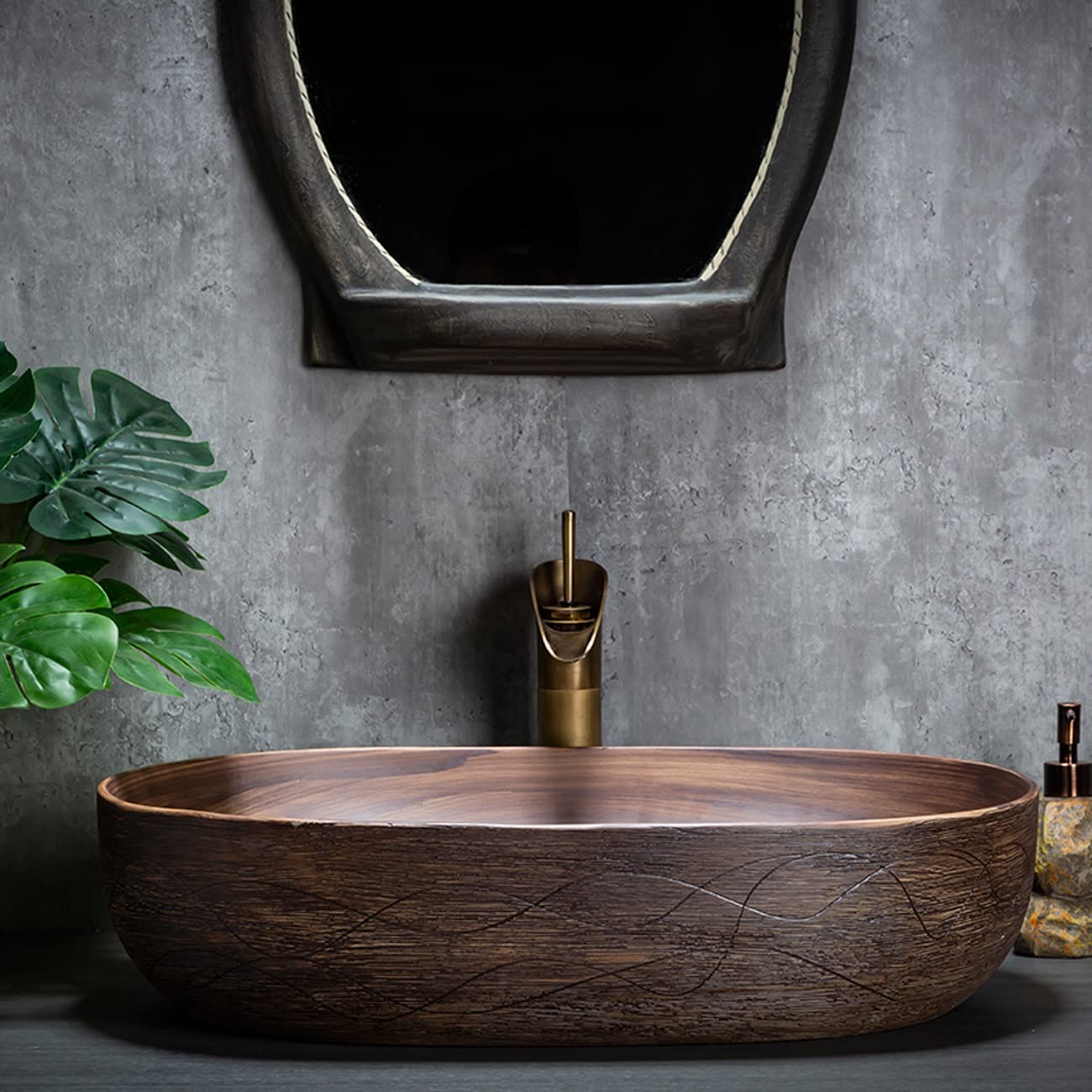 Ceramic Oval Counter Top Art Basin