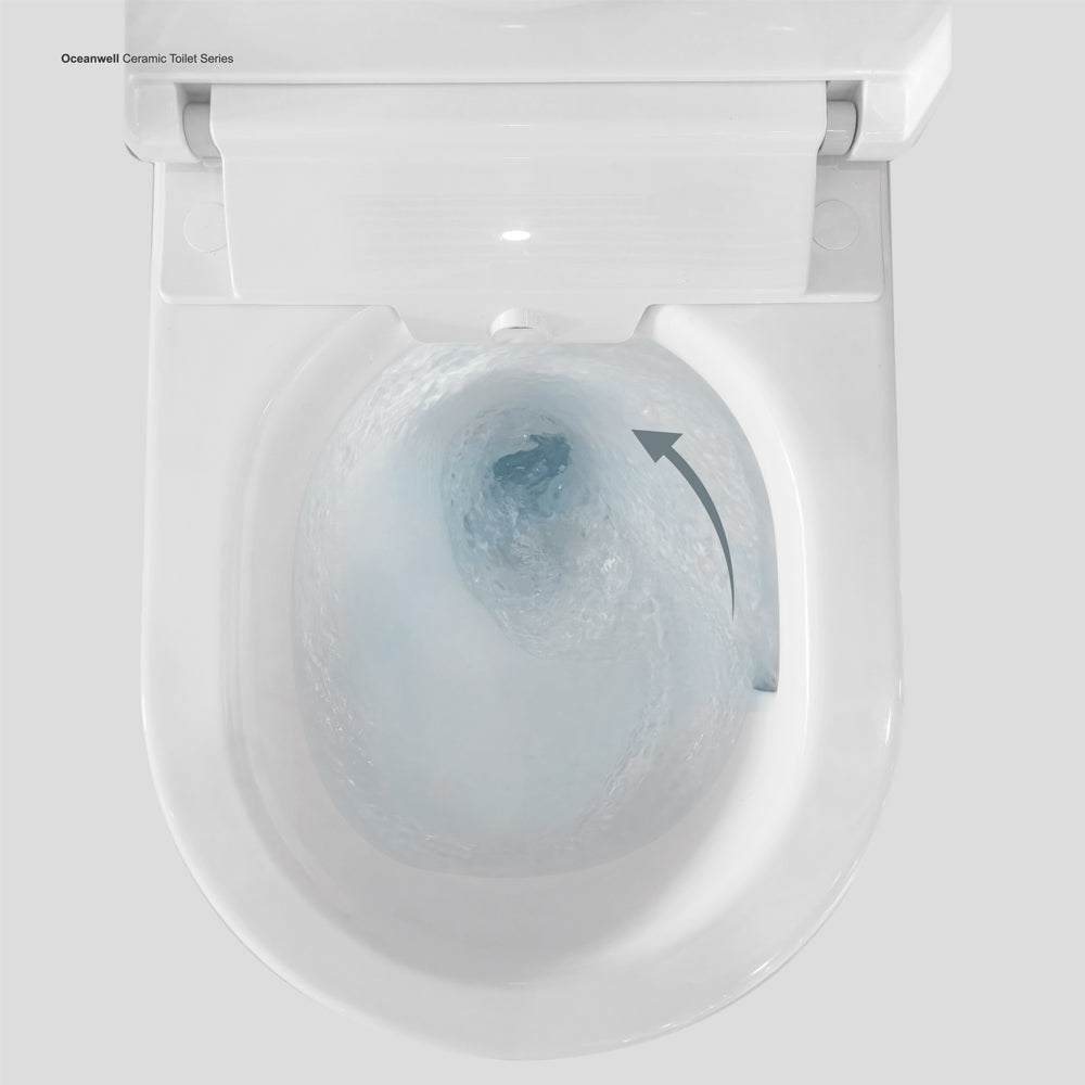 Wall hung Rimless P-trap One Piece Toilet Bowl Modern Ceramic Wall Mounted Toilet