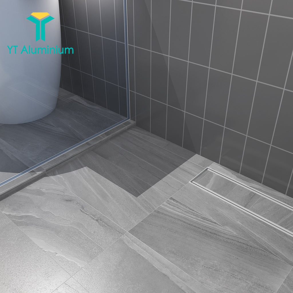 Aluminum Linear Shower Drain With Tile Insert Grate, Floor Drain 5600mm