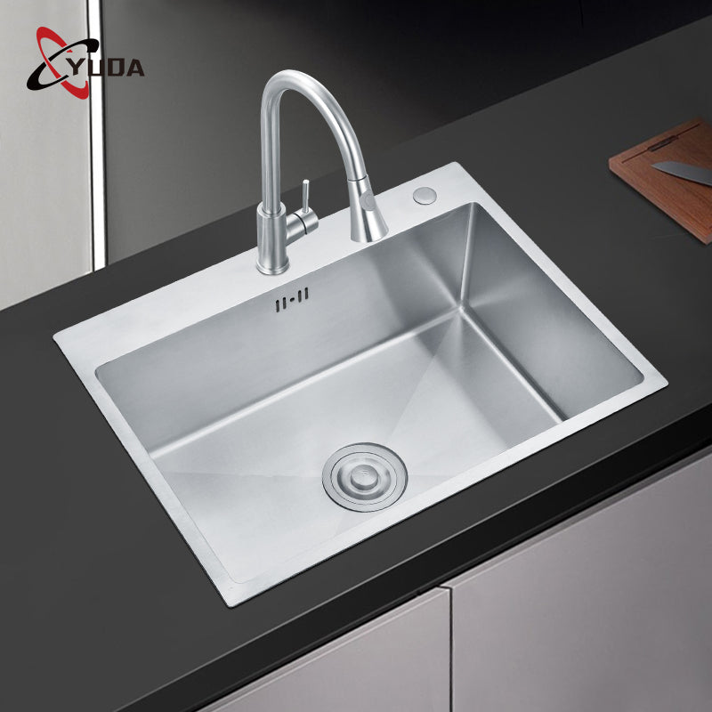 304 Stainless Steel Material Handmade Kitchen Sink with Drainer