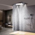 Ceiling Embedded 6800mm LED Rain Waterfall Mist Bathroom Conceal Thermostatic Shower System Set