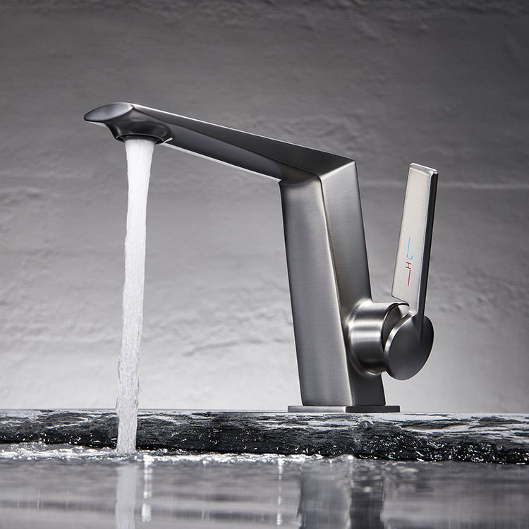 Deck Mounted Single Hole Single Lever Bathroom Sink Faucet