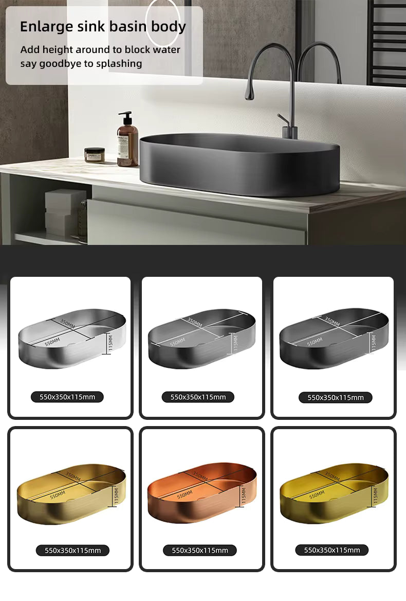 This Minimalist Oval Countertop Sink Has a Smooth and Delicate Surface