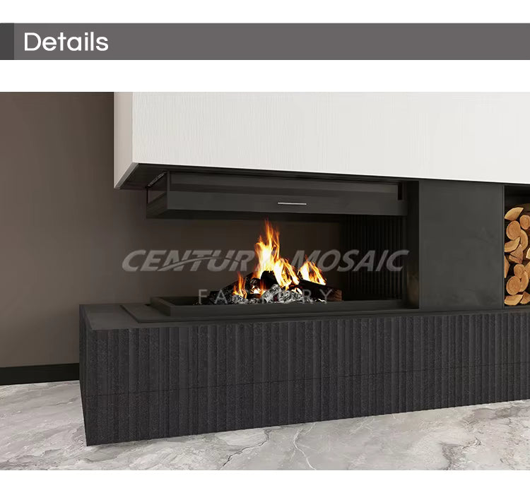 Blue Limestone Mosaic Tile – 320x200mm Classic Parquet Design