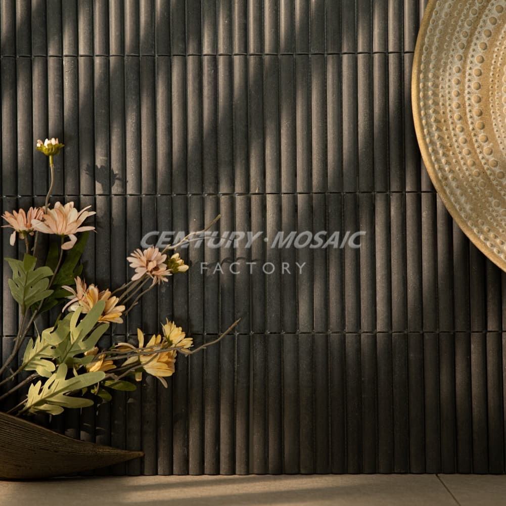 Blue Limestone Mosaic Tile – 320x200mm Classic Parquet Design