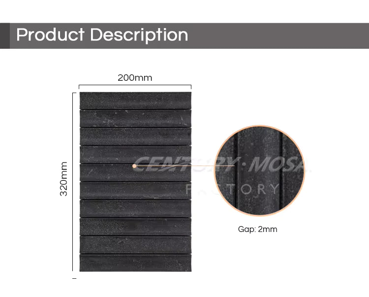 Blue Limestone Mosaic Tile – 320x200mm Classic Parquet Design