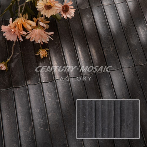 Blue Limestone Mosaic Tile – 320x200mm Classic Parquet Design