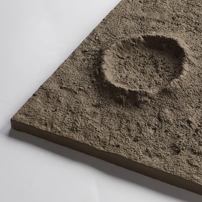 3d Moonscape Decorative Art Lunar Surface Pu Stone Polyurethane Moon Rock Lightweight Wall Panels for Interior
