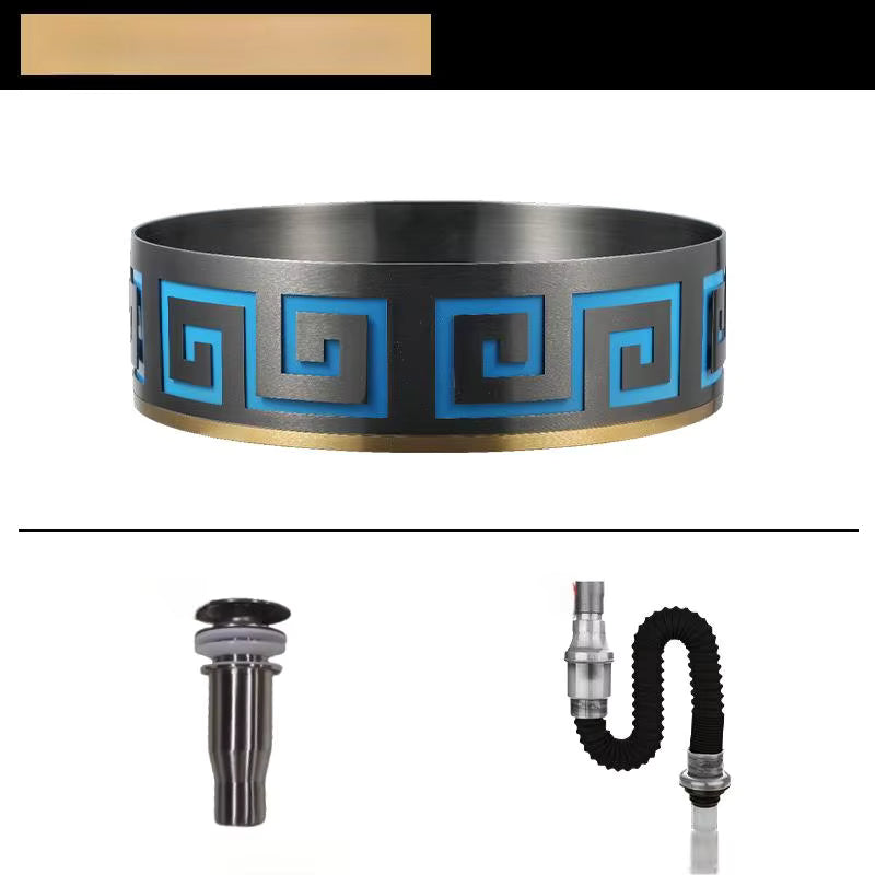 Luxury Modern 304 Stainless Steel Basin Countertop Brushed Gold Wash Sink for Bathroom