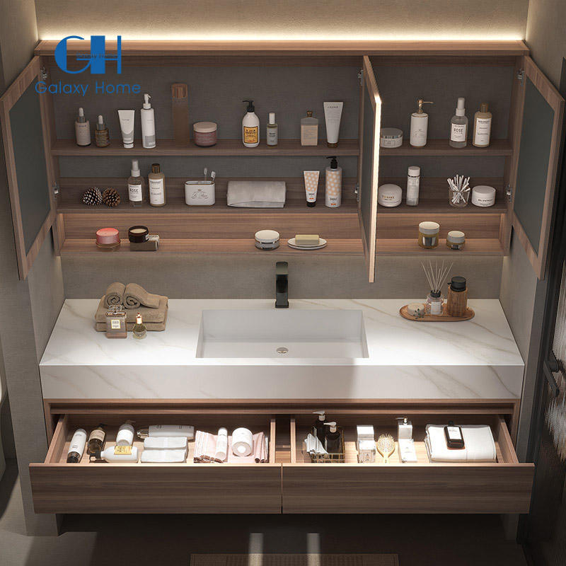 Wholesale Bathroom Vanity Cabinets with Single/Double Sinks & Mirror - Hotel Bathroom Furniture