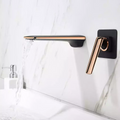 Wall Mounted Brass Basin Faucet Black & Rose Gold Mixer for Bathroom
