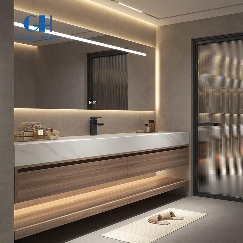 Wholesale Bathroom Vanity Cabinets with Single/Double Sinks & Mirror - Hotel Bathroom Furniture