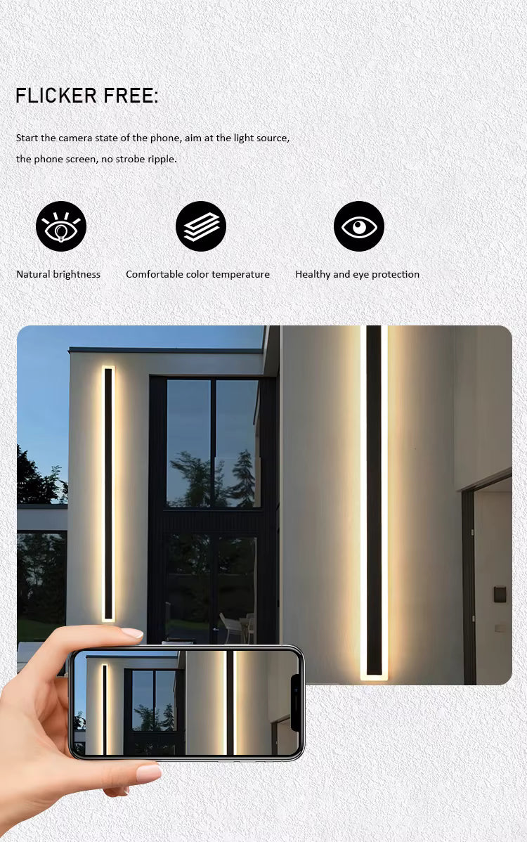DAWN Outdoor Wall Lamp Waterproof 1800x100x100mm Modern LED Long Strip Wall Light Fixture for Front Porch Garden Lighting