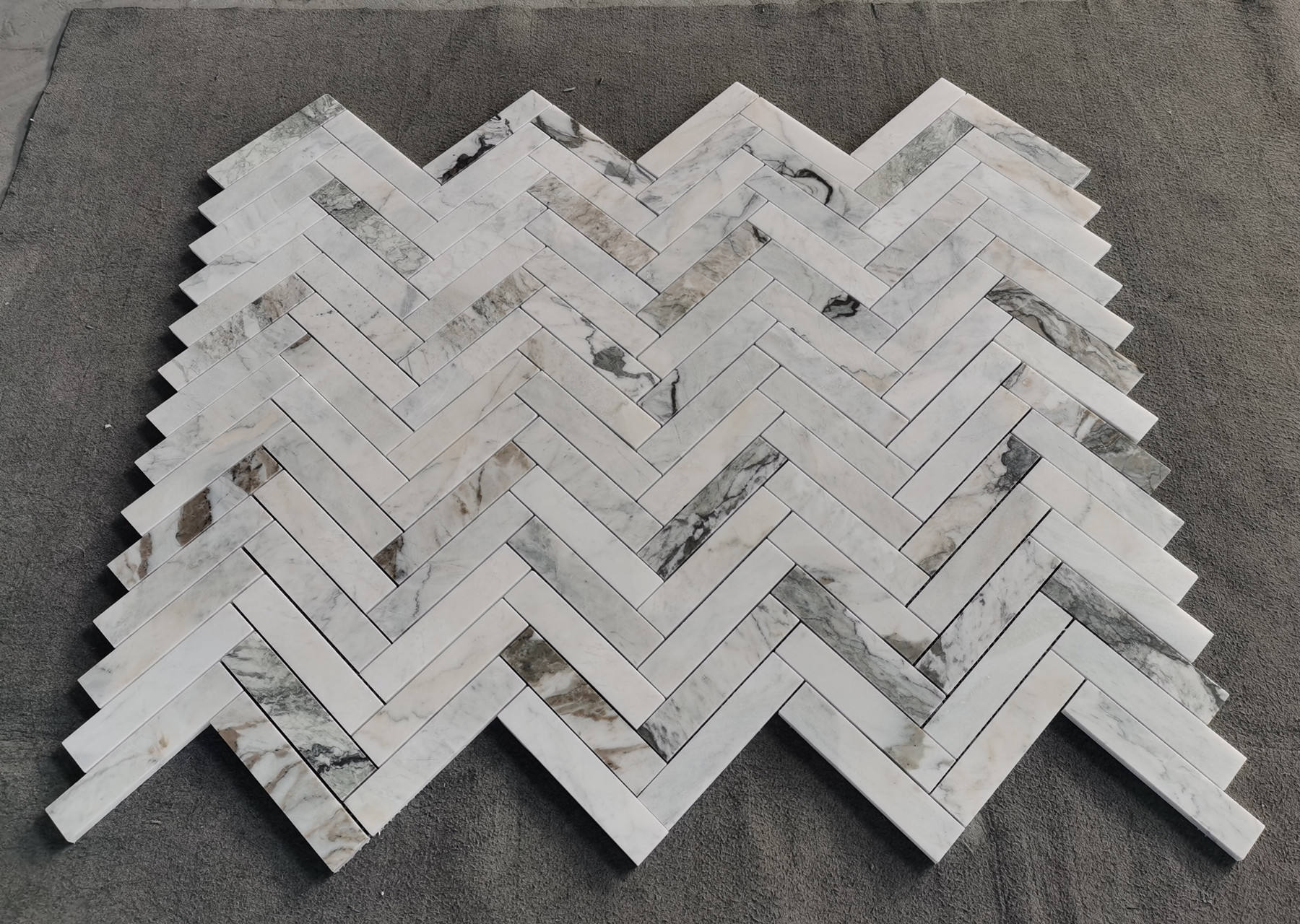 Century mosaic Sinero 300mm x 300mm  White Herringbone Stone Marble Mosaic Tiles for Kitchen Bathroom Wall Floor Home Decoration