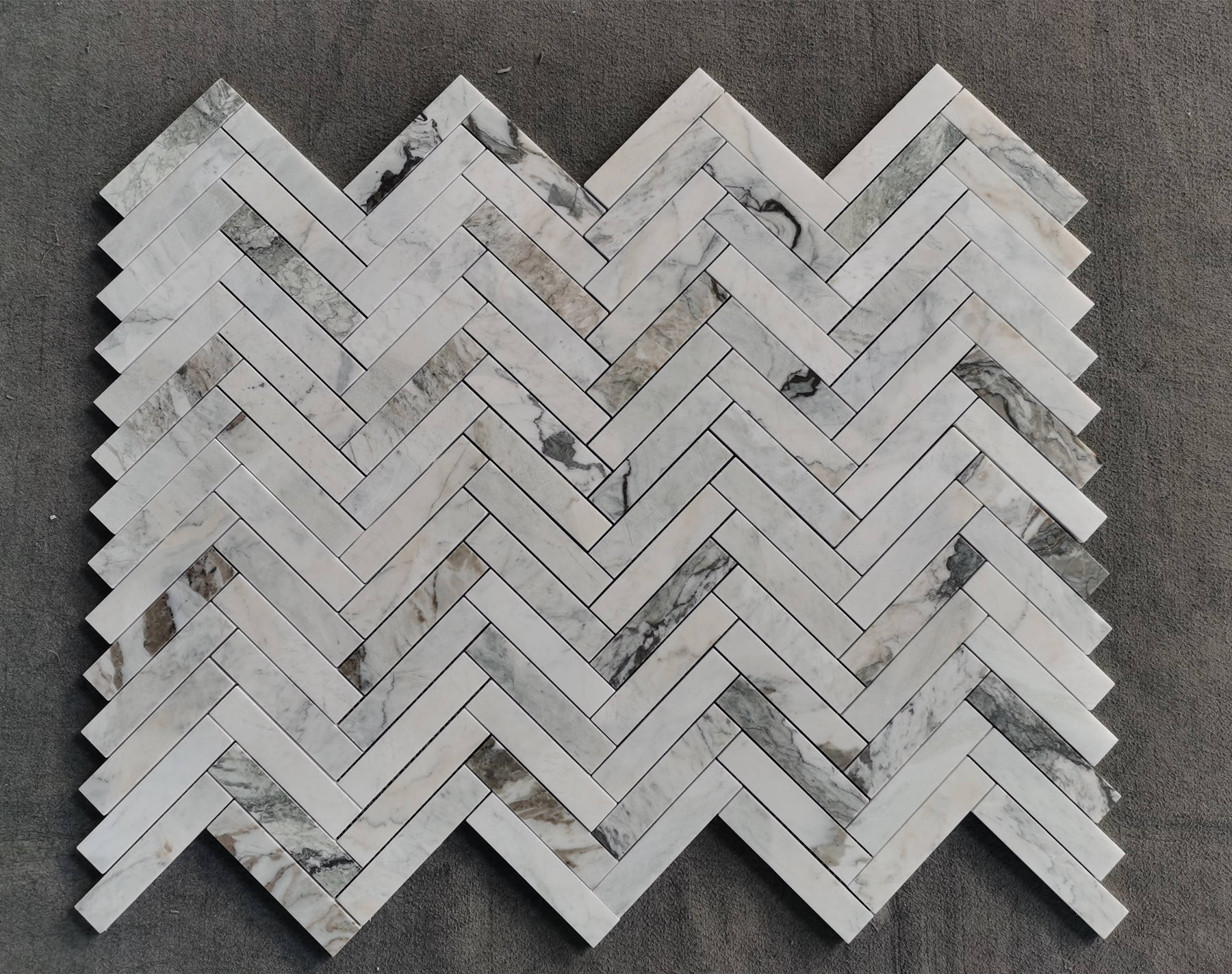 Century mosaic Sinero 300mm x 300mm  White Herringbone Stone Marble Mosaic Tiles for Kitchen Bathroom Wall Floor Home Decoration