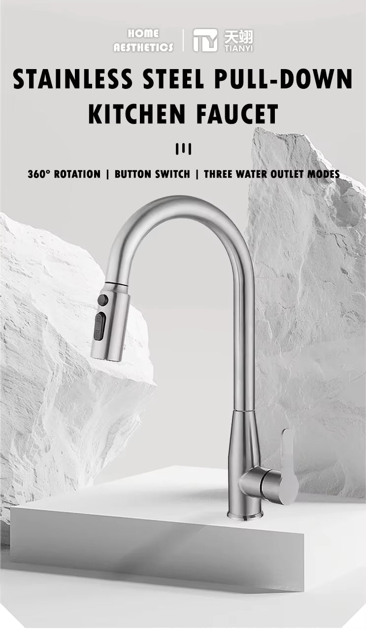 Classic Style 360 Degree Rotating 304 Stainless Steel Material Kitchen Sink Tap