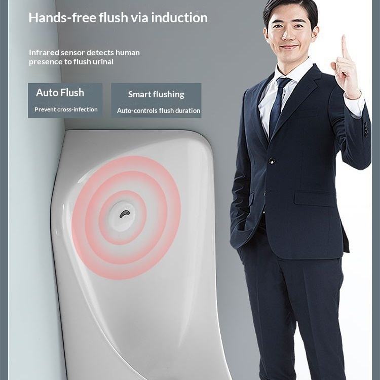 Ceramic Triangular Urinal Wall-Mounted Home Sensor Modern Simple Design