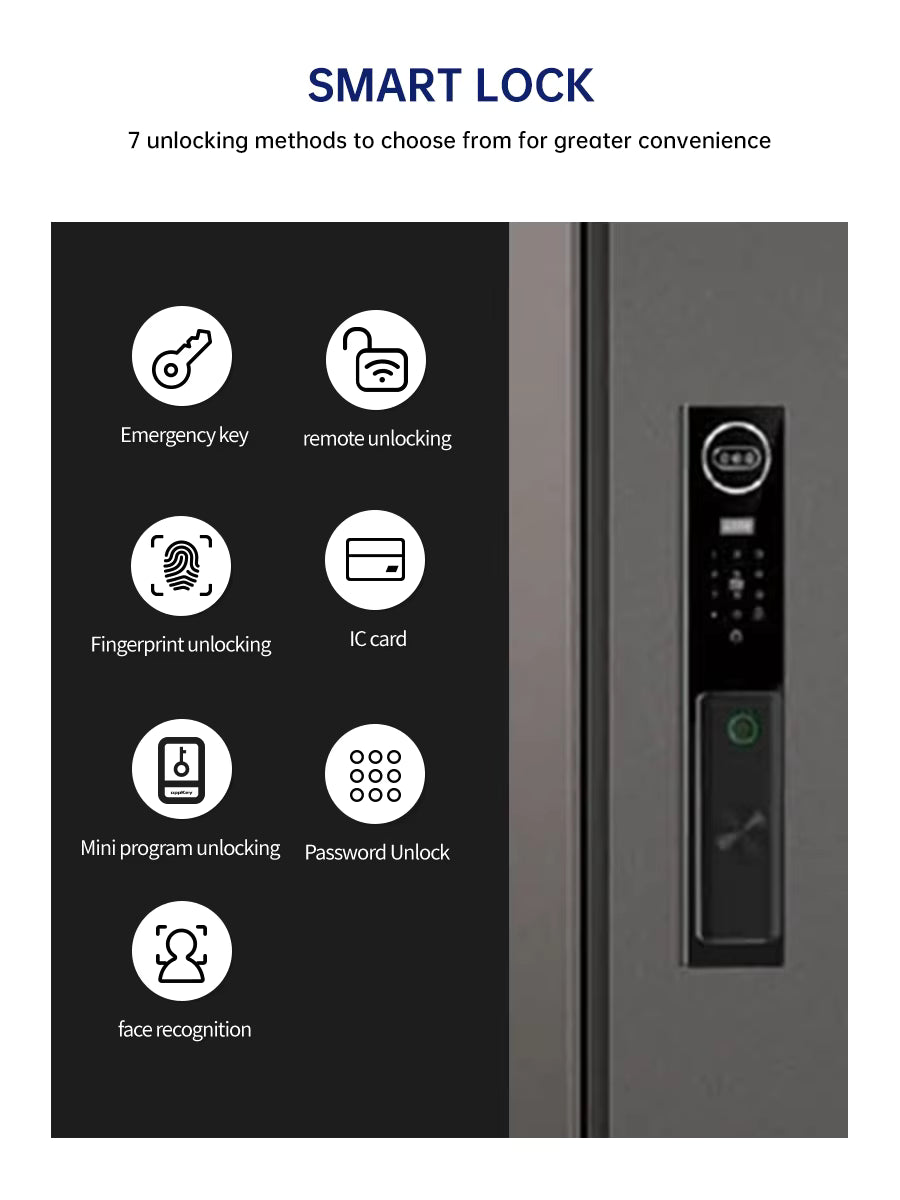 Luxury Design Stainless Steel Entrance Security Door Smart Door