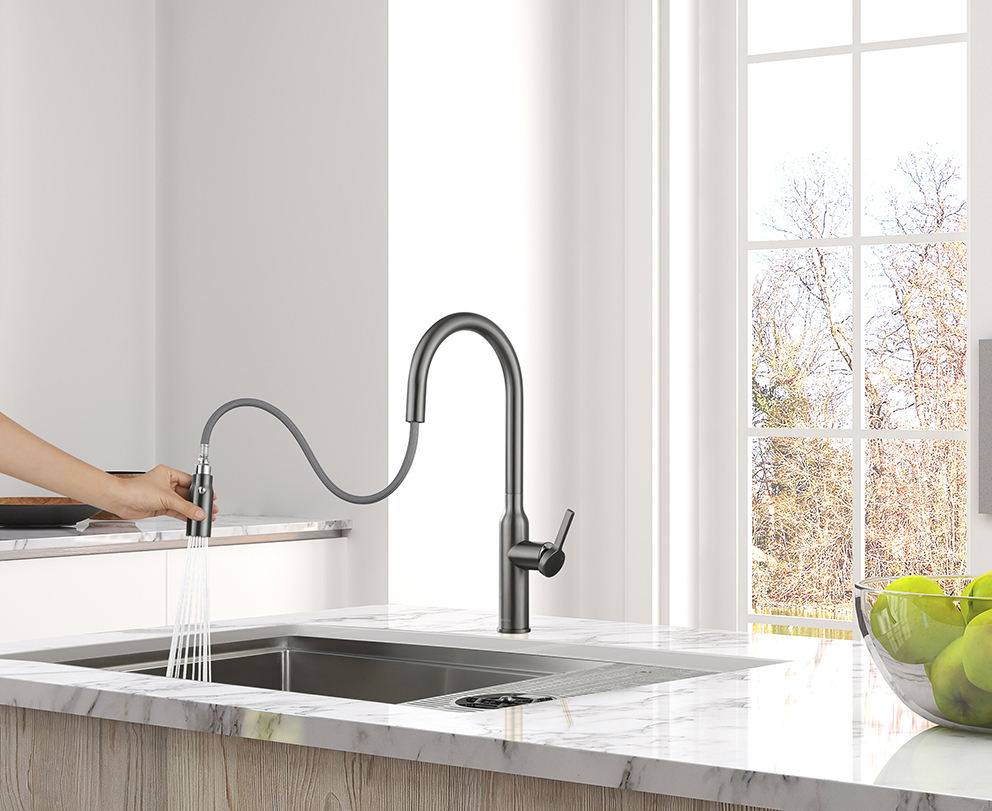 Luxury Brass Kitchen Faucet with Elegant Design