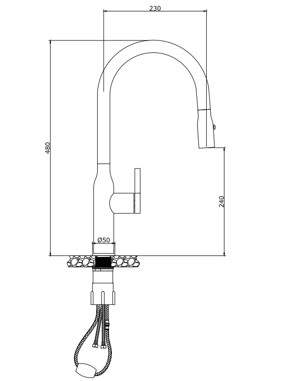 Luxury Brass Kitchen Faucet with Elegant Design