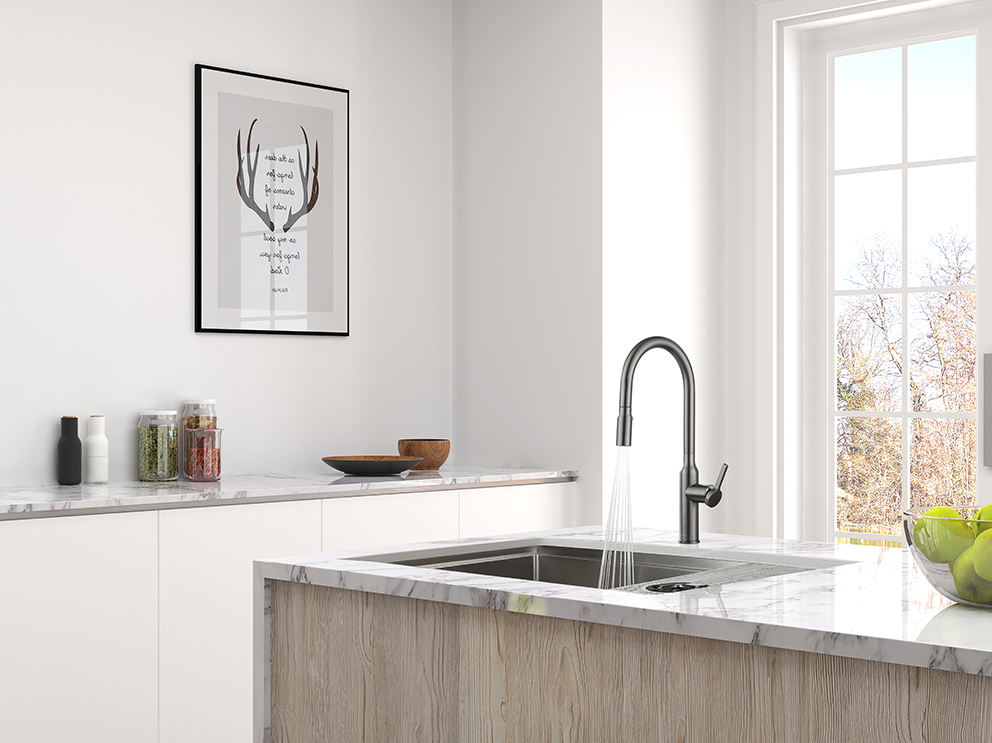Luxury Brass Kitchen Faucet with Elegant Design