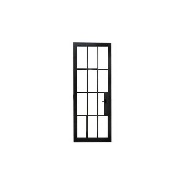 Luxury French Wrought Iron Entry Swing Door with Tempered Glass