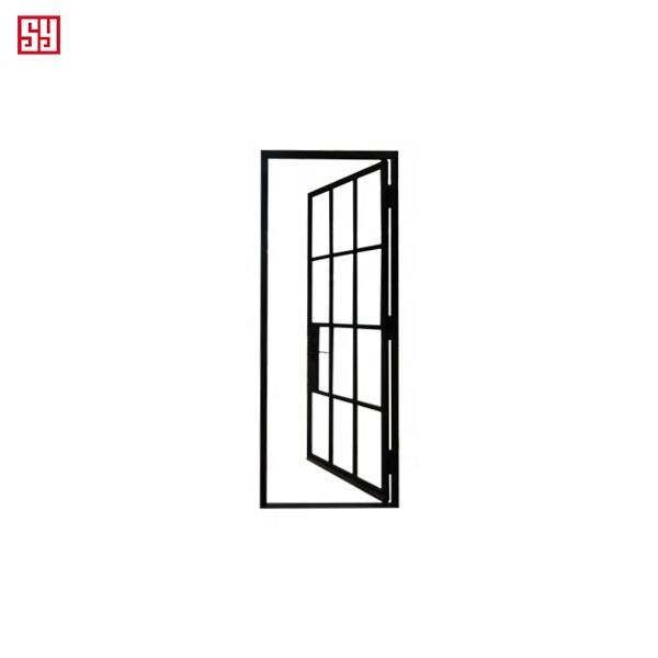 Luxury French Wrought Iron Entry Swing Door with Tempered Glass