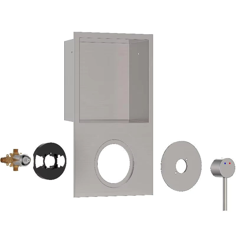 Modern Design Wall Mounted 304 Stainless Steel Rain Shower & Mixer Set Hot Water Bathtub Faucet with Wall Niche