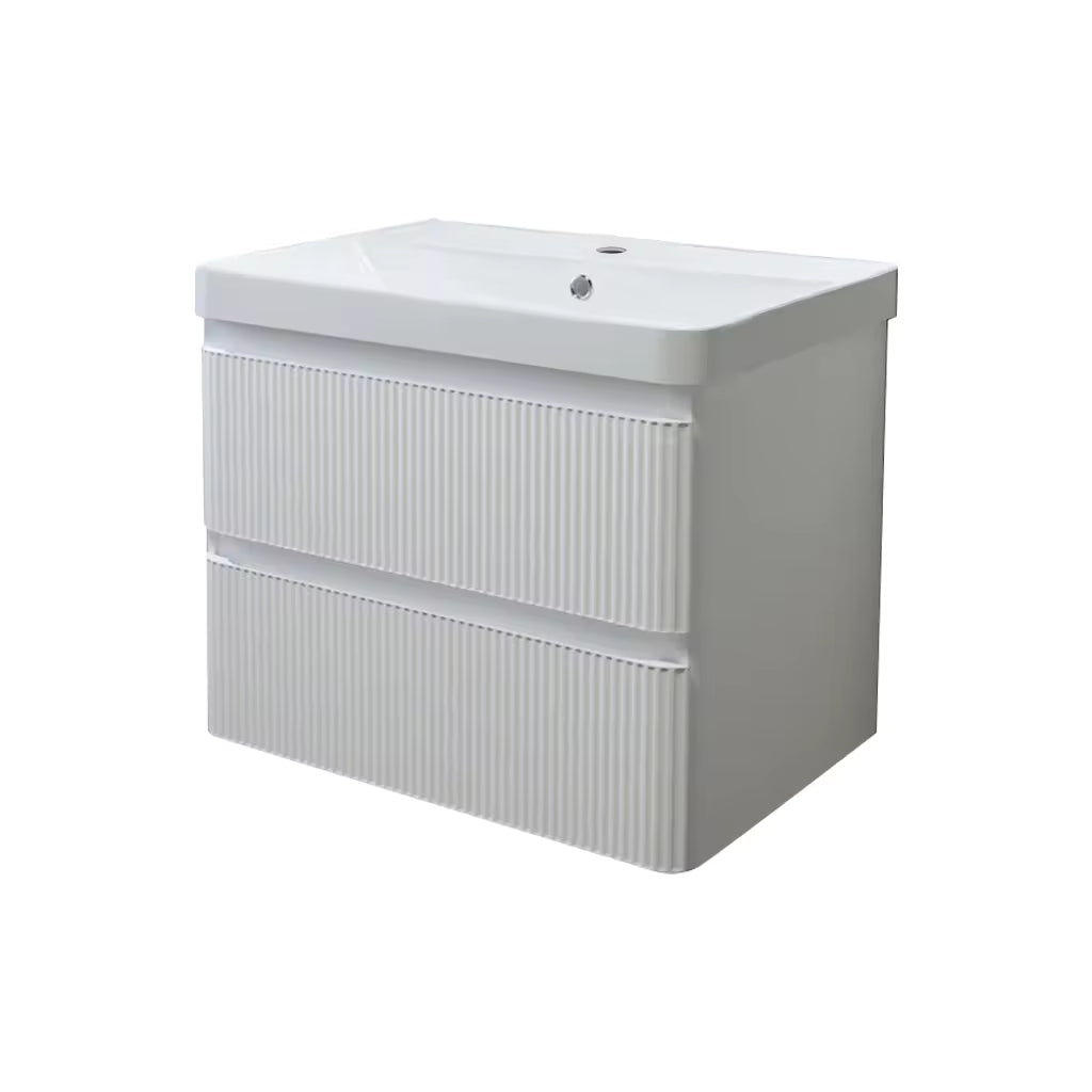 Luxury European Style 610mm Floating Bathroom Vanity Set with Sink Black and White