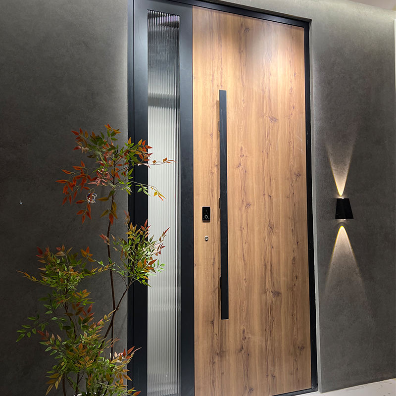 Latest Design Modern Classic Fireproof Front Entry Door Cast Aluminum Main Exterior Security Entrance Door
